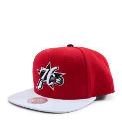 Mitchell & Ness 76ers Cardinal 2 Tone Snapback