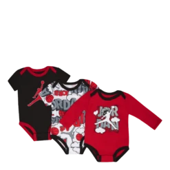 Jordan Air Comic 3-pk Bodysuit Set Fire