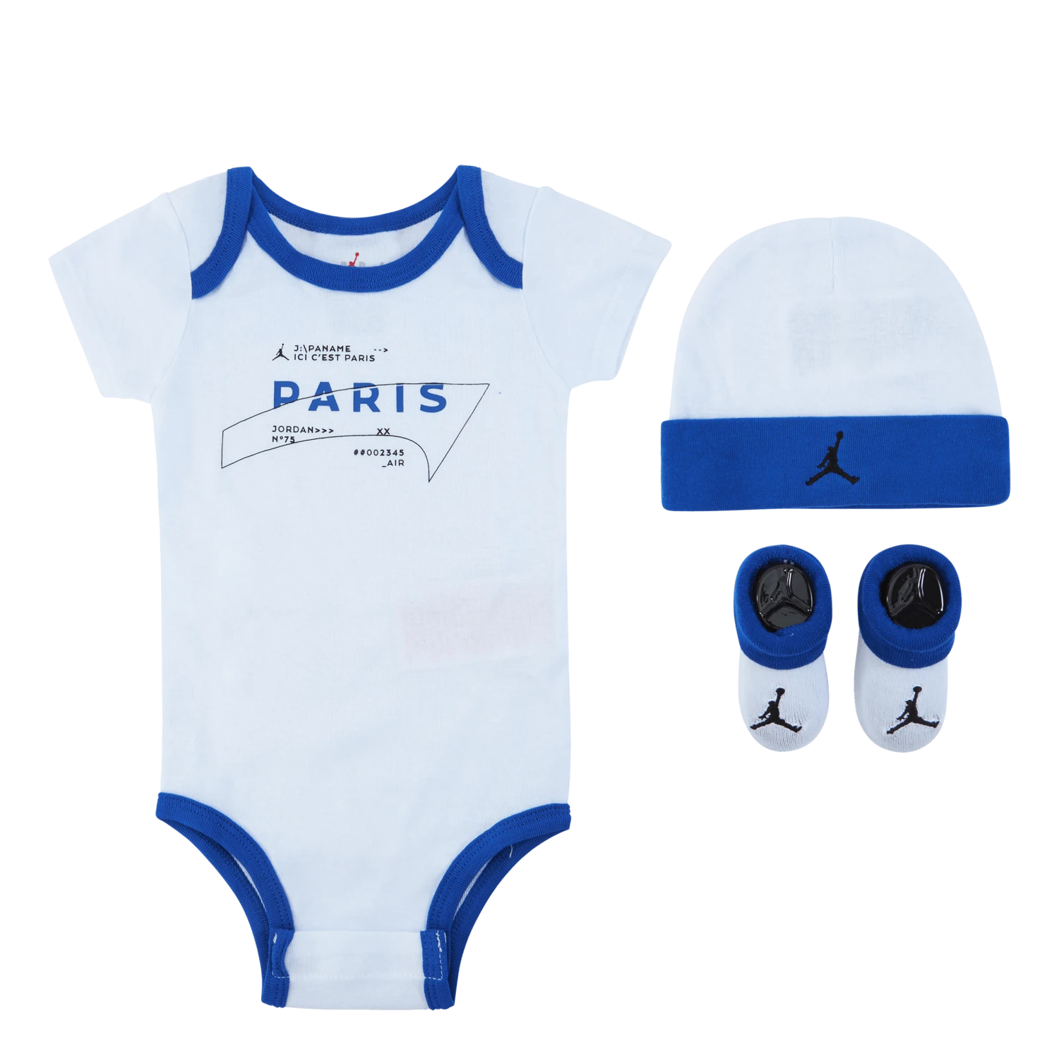 Jordan PSG Hat/bodysuit/bootie Set 3p 3 Jordan PSG Hat/bodysuit/bootie Set 3p