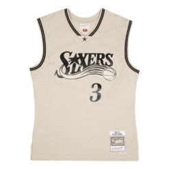 Mitchell & Ness 76ers Khaki Swingman Jersey