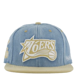 Mitchell & Ness 76ers Blue Jean Baby Fitted HWC -SoleStory Butik 60982 30 005