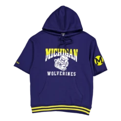 Mitchell & Ness Wolverines Pre-Game SS Fleece Hoodie