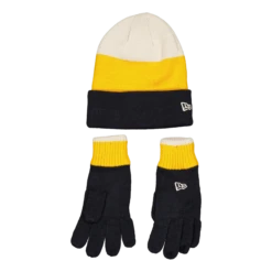 New Era Youth Stripe Beanie Gloves
